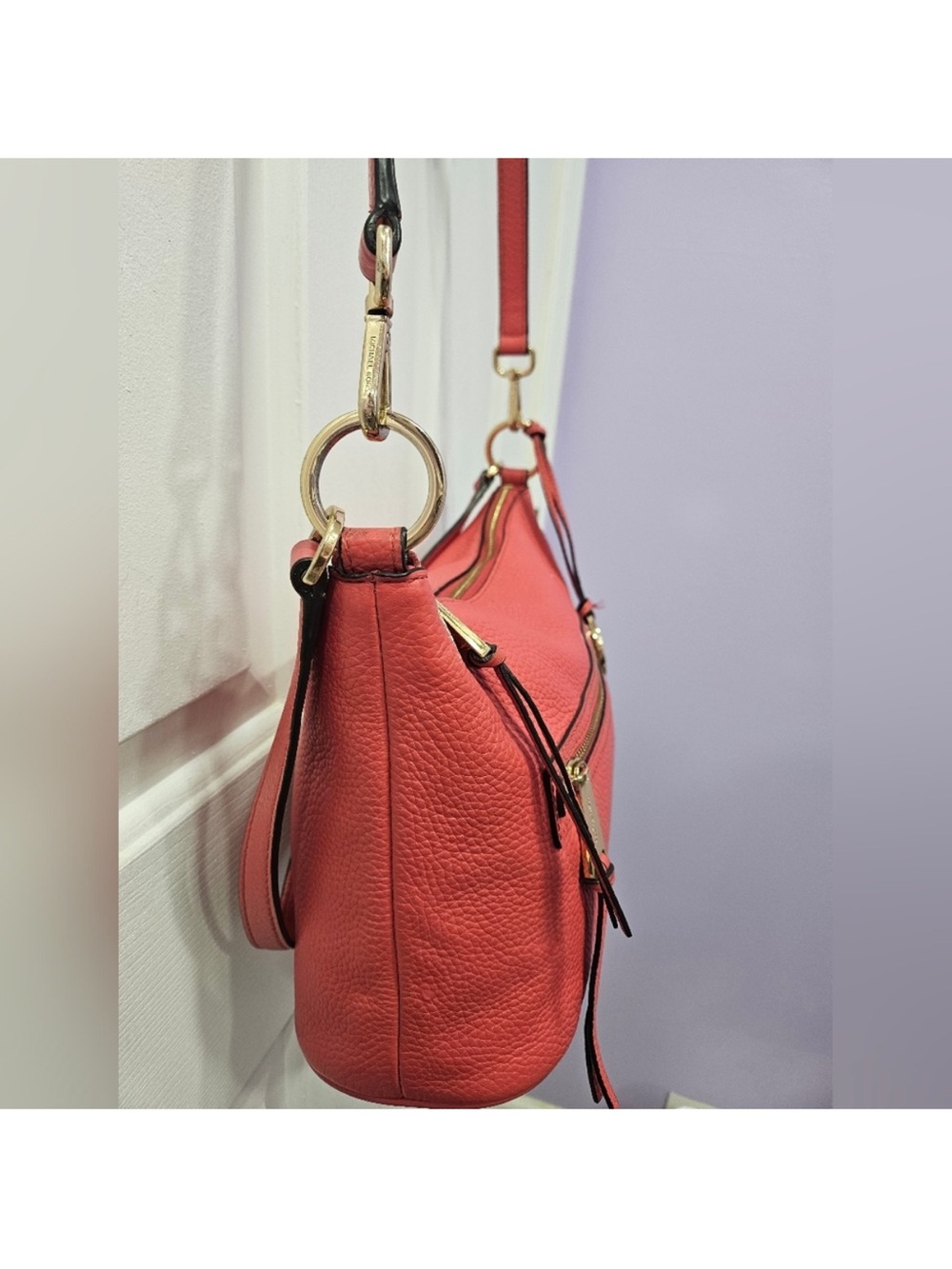 Michael Kors Coral Leather Crossbody Bag - Picture 4 of 11